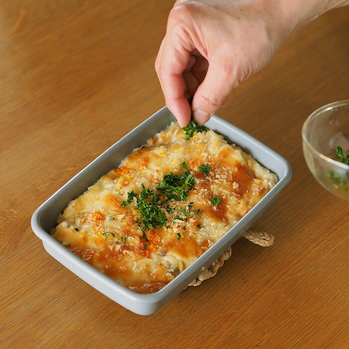 野田琺瑯　+Gray　レクタングル浅型　S