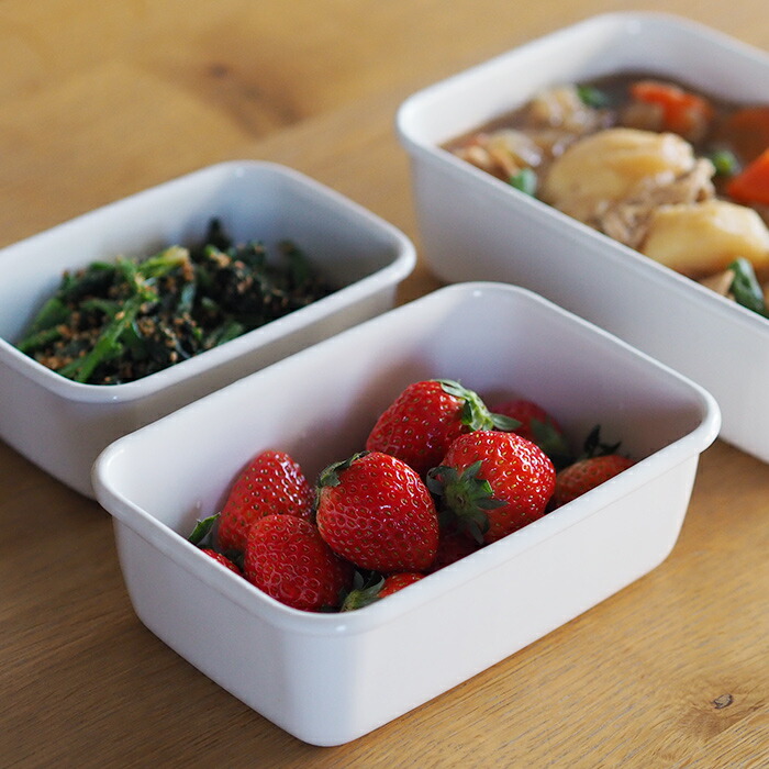 野田琺瑯　ホワイトシリーズ　レクタングル深型　M