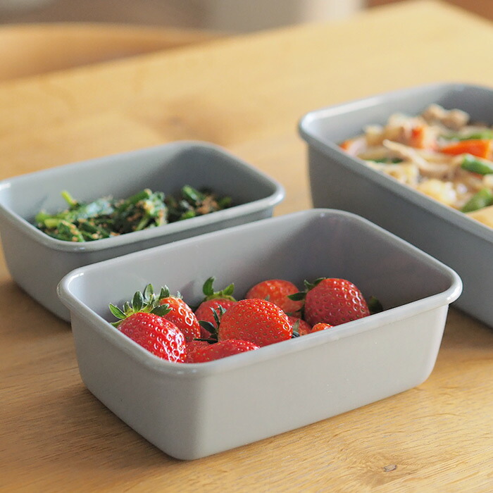 野田琺瑯　+Gray　レクタングル深型　M