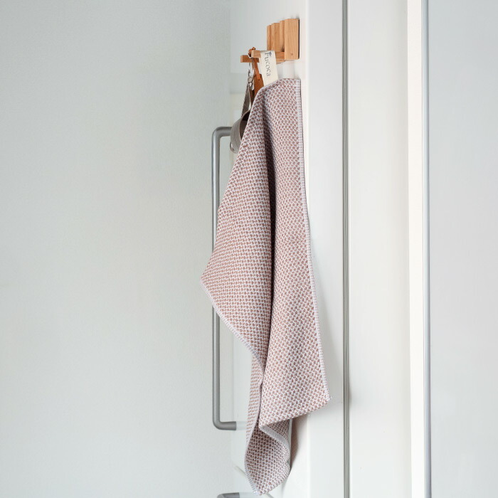 ■【送料無料】【2枚セット】【プロキッチン別注】フコカ　キッチンクロス　ピンク＆モカムース　ハーフサイズ　34×46cm　/　Fucoca.