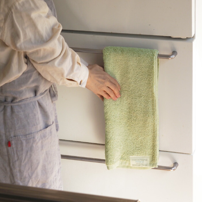 ココチエナ　カラユイ　フェイスタオル　イエローグリーン　34×80cm　/　cocochiena