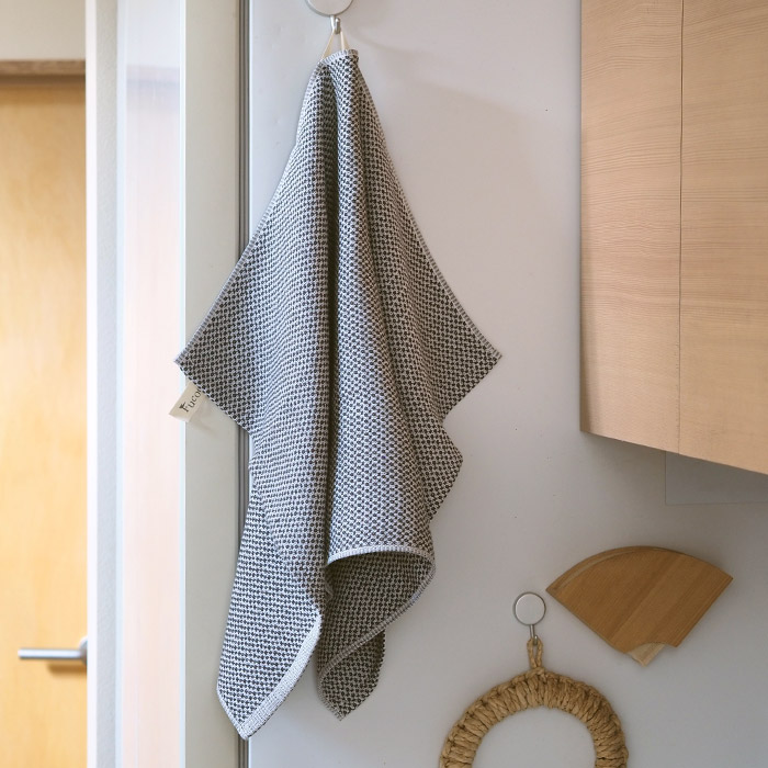 ■【送料無料】【2枚セット】【プロキッチン別注】フコカ　キッチンクロス　ダークグレー　大判サイズ　46×70cm　/　Fucoca.