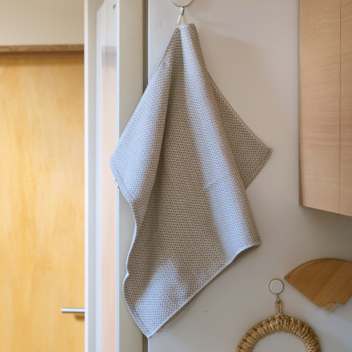 ■【送料無料】【2枚セット】【プロキッチン別注】フコカ　キッチンクロス　ライトグレー　大判サイズ　46×70cm　/　Fucoca.