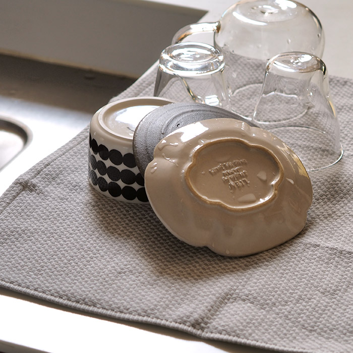 ■【送料無料】【2枚セット】【プロキッチン別注】フコカ　キッチンクロス　ライトグレー＆ダークグレー　46×70cm