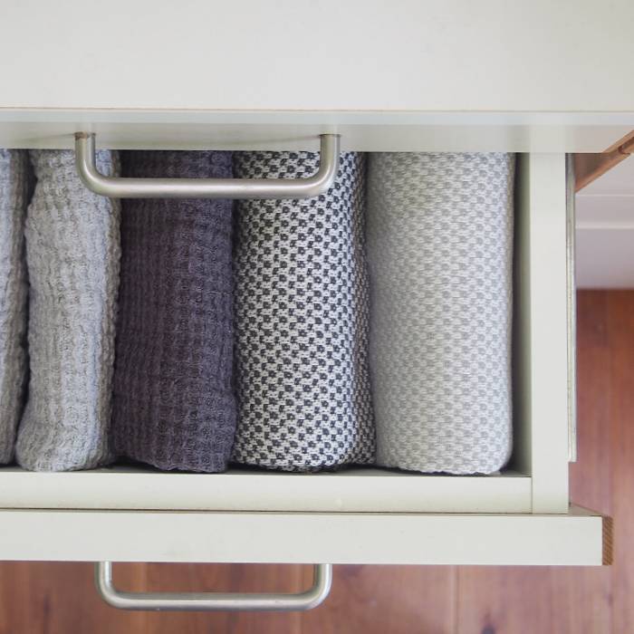 ■【送料無料】【2枚セット】【プロキッチン別注】フコカ　キッチンクロス　ライトグレー＆ダークグレー　46×70cm