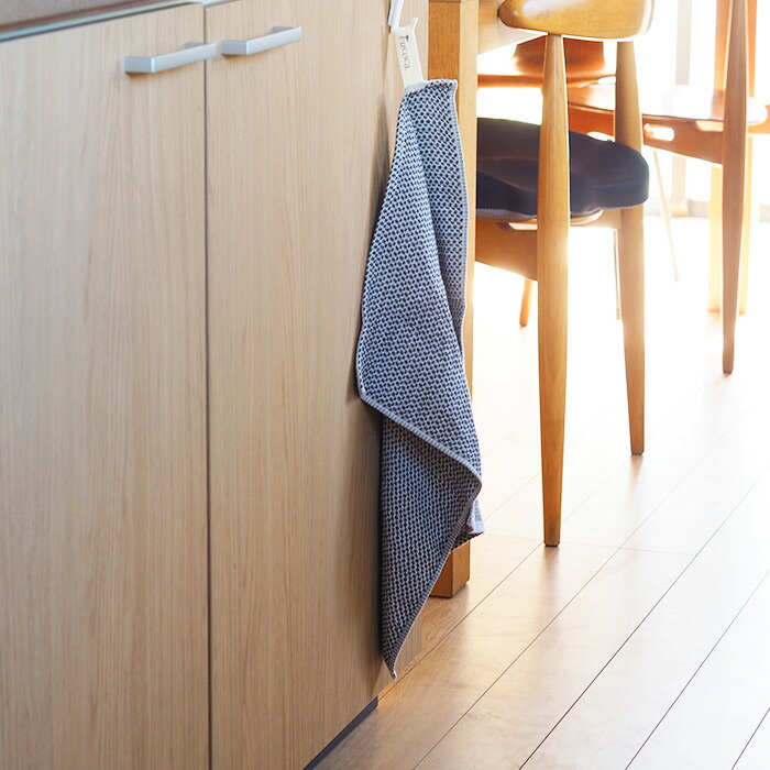 ■【送料無料】【2枚セット】【プロキッチン別注】フコカ　キッチンクロス　ダークグレー　ハーフサイズ　34×46cm　/　Fucoca.