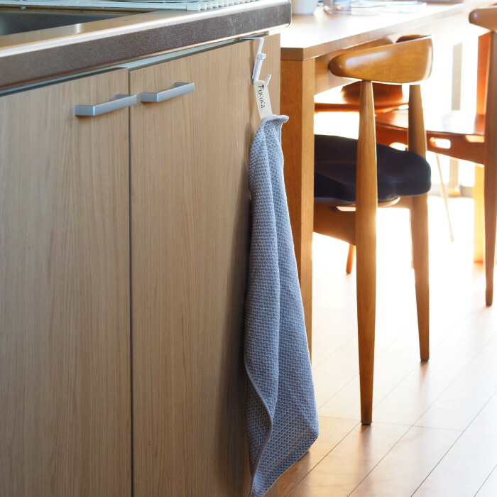 【プロキッチン別注】フコカ　キッチンクロス　ライトグレー　ハーフサイズ　34×46cm　/　Fucoca.