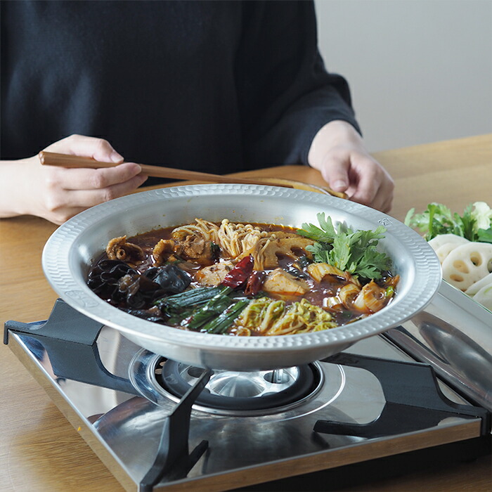 【訳あり】中尾アルミ製作所　N-26　打出うどんすき鍋　27cm