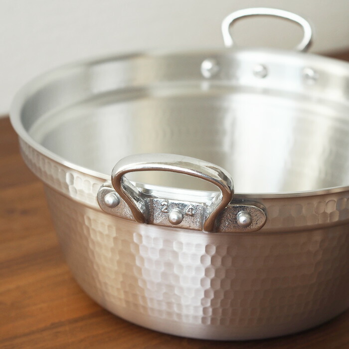 【訳あり】中尾アルミ製作所　N-38　打出料理鍋　24cm