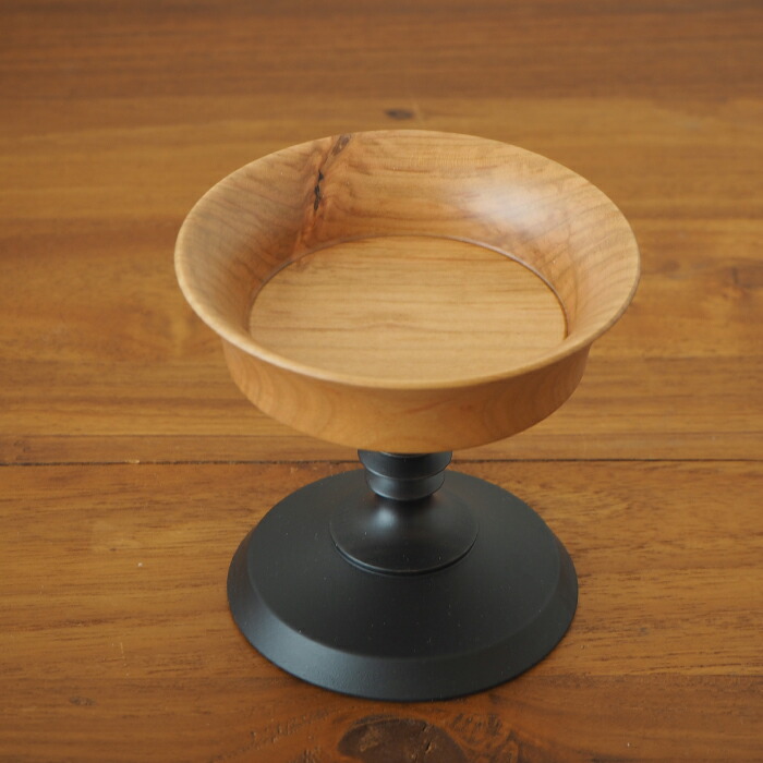 オシオクラフト　キャンドルスタンド　M　黒染め　桜　/　osio craft