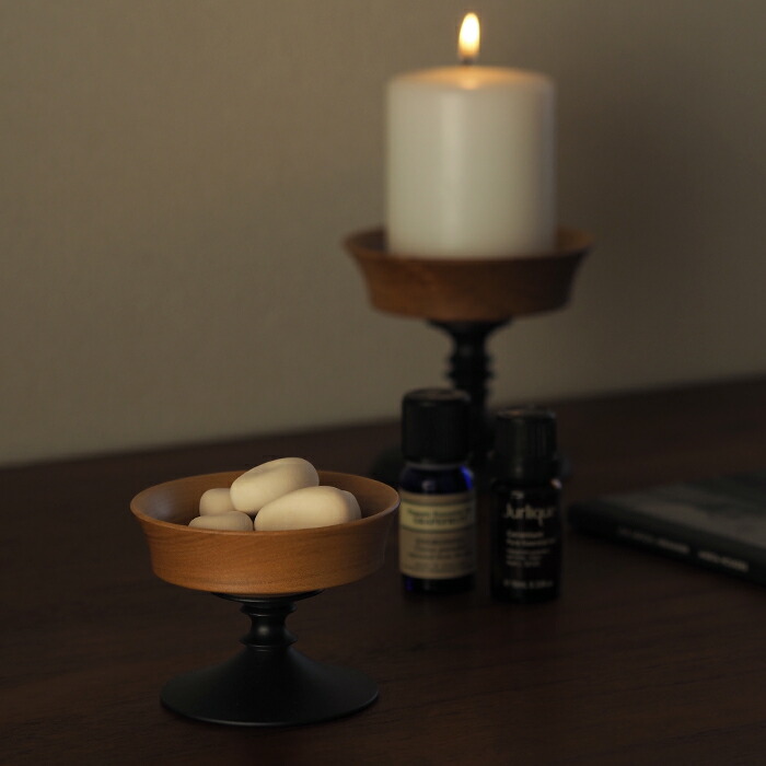 オシオクラフト　キャンドルスタンド　S　黒染め　桜　/　osio craft