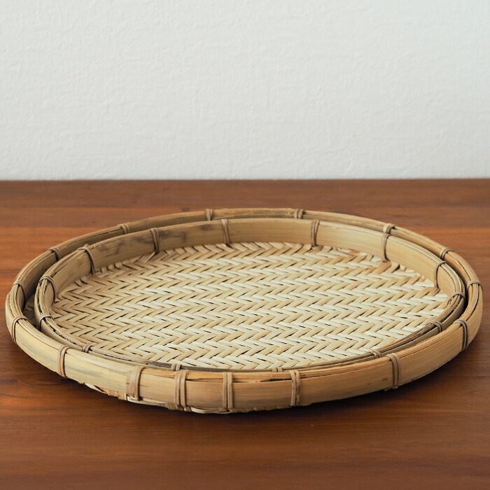 ピープルツリー　フラット形・竹ザル 2個セット　/　People Tree