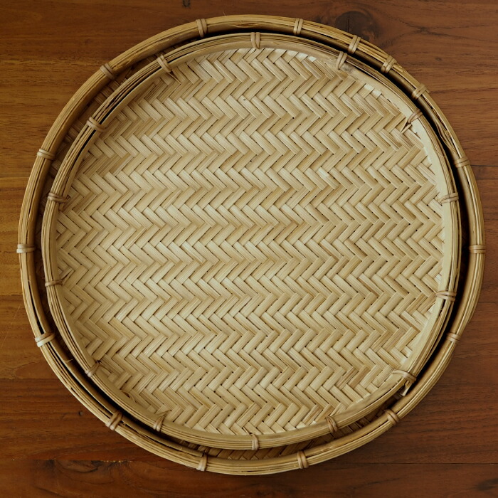 ピープルツリー　フラット形・竹ザル 2個セット　/　People Tree