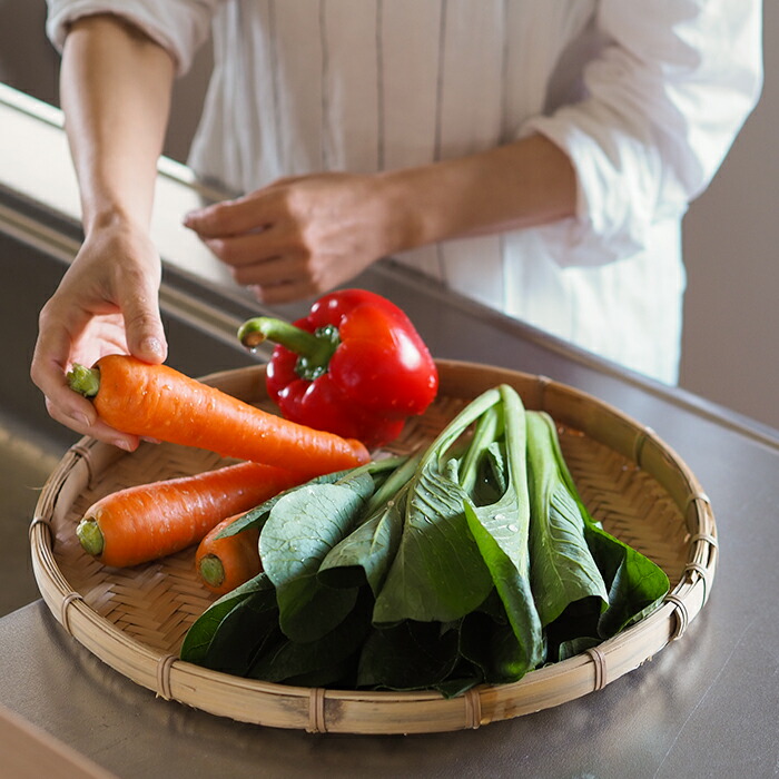 ピープルツリー　フラット形・竹ザル 2個セット　/　People Tree