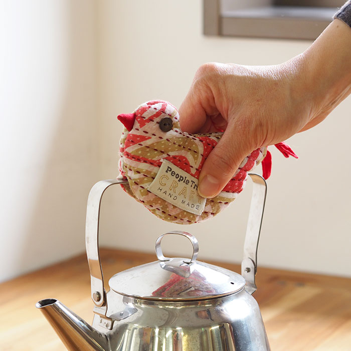 ピープルツリー　リサイクルサリー　バード鍋つかみ　/　People　Tree