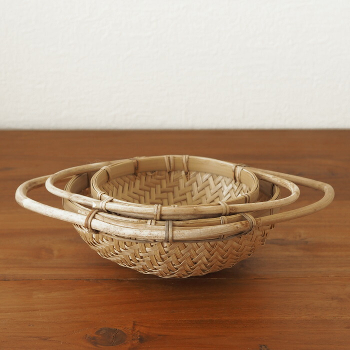 ピープルツリー　ハンドルつき竹ザル　2個セット　/　People　Tree