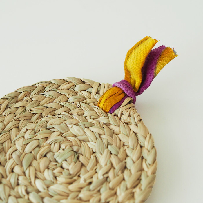 ピープルツリー　パティ草のコースター　5枚セット（リボン付き）　/　People　Tree　