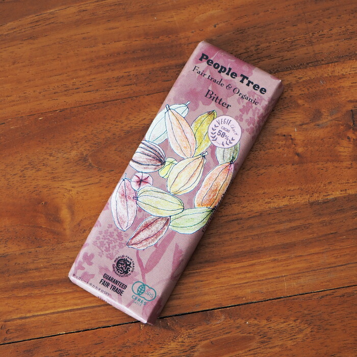 【今季販売終了20250212】【秋冬限定】ピープルツリー　フェアトレードチョコ　板チョコ　オーガニック　ビター　/　People　Tree※
