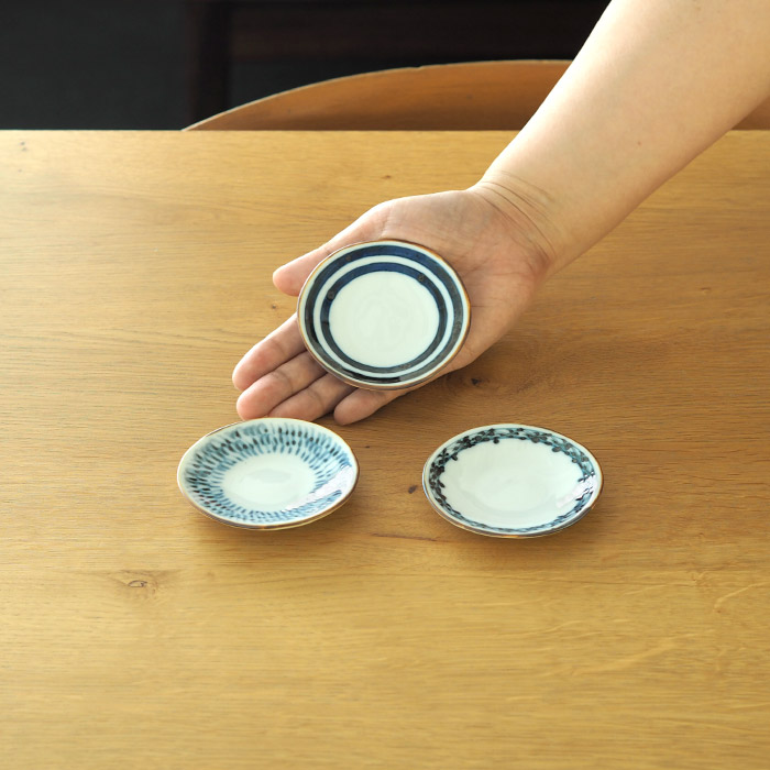 副千製陶所　濃線紋　丸豆皿