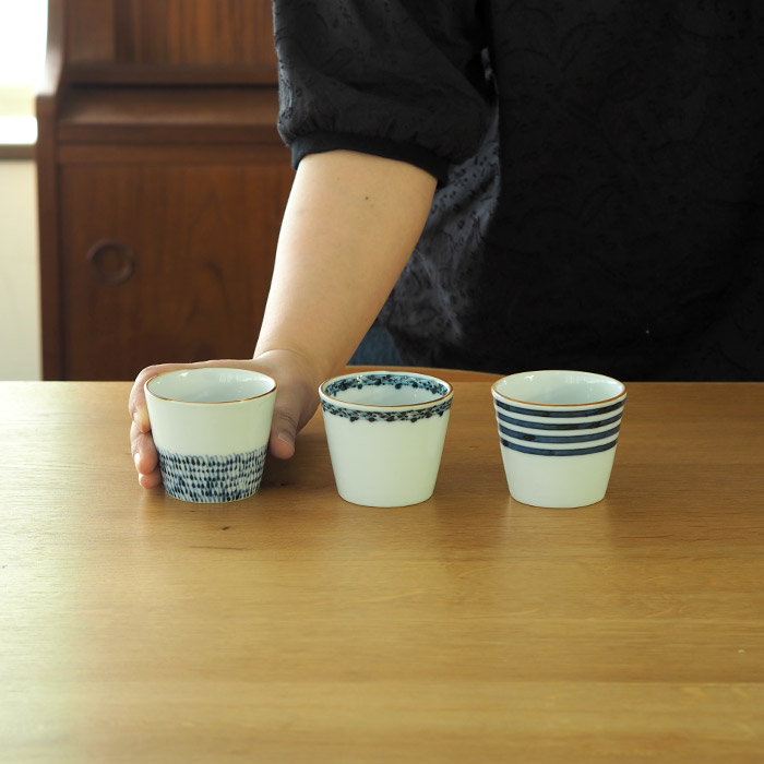 副千製陶所　濃線紋　そば猪口