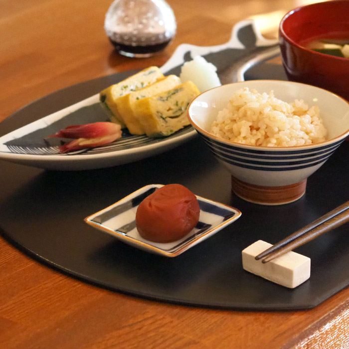 副千製陶所　濃線紋　角豆皿