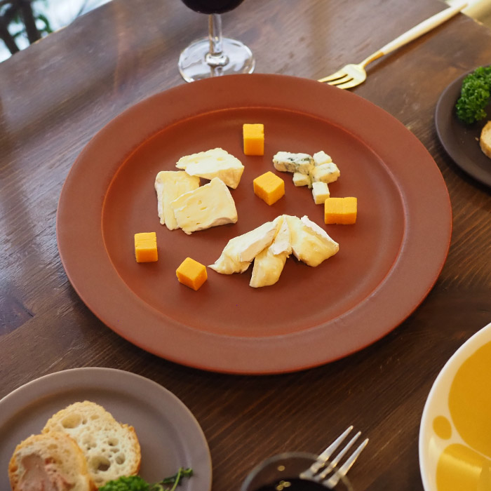 【プロキッチン別注】SAKUZAN　Sara　プレート　26cm　10”　キャラメルブラウン　