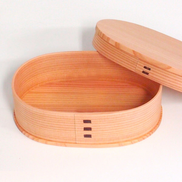 秋田杉　大館曲げわっぱ弁当箱　小判　中