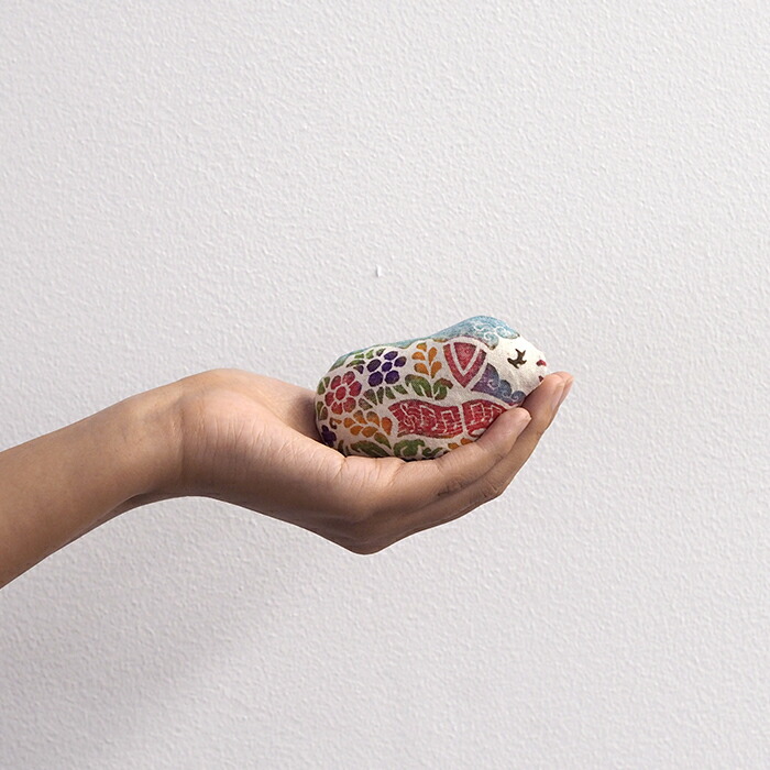 真工藝　木版手染めぬいぐるみ　干支シリーズ・仔　未　ひつじ　青色