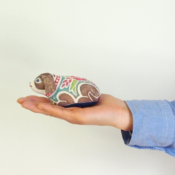 ★真工藝　木版手染めぬいぐるみ　干支シリーズ・親　戌　いぬ