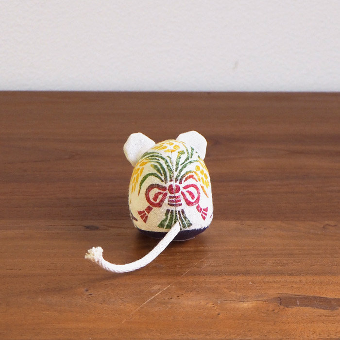真工藝　木版手染めぬいぐるみ　干支シリーズ・仔　子　ねずみ
