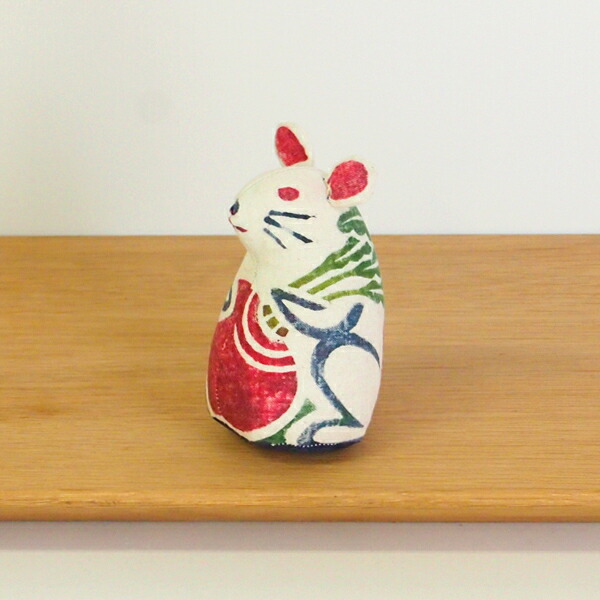 ★真工藝　木版手染めぬいぐるみ　干支シリーズ・親　子　ねずみ