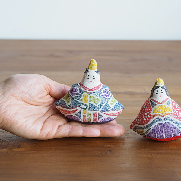 真工藝　木版手染めぬいぐるみ　おひな様セット