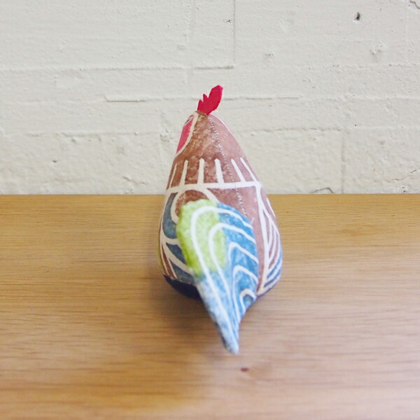 真工藝　木版手染めぬいぐるみ　干支シリーズ・親　酉　とり