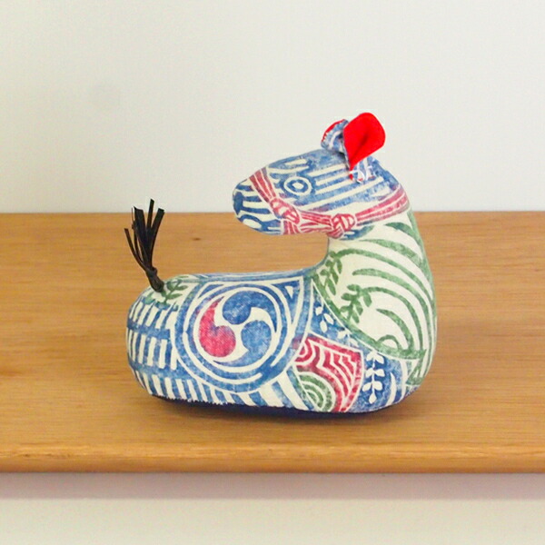 真工藝　木版手染めぬいぐるみ　干支シリーズ・親　午　うま