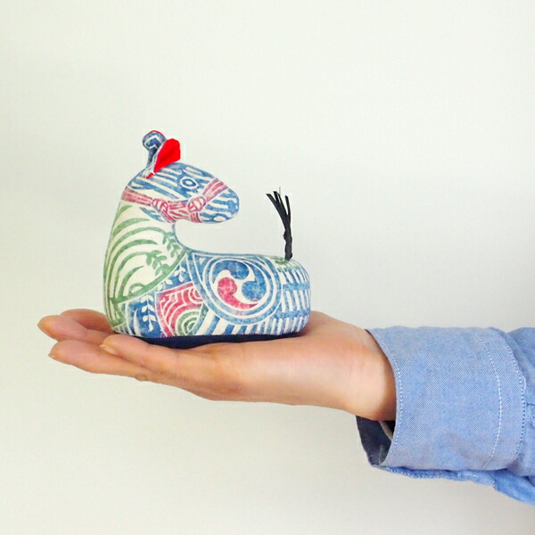 真工藝　木版手染めぬいぐるみ　干支シリーズ・親　午　うま