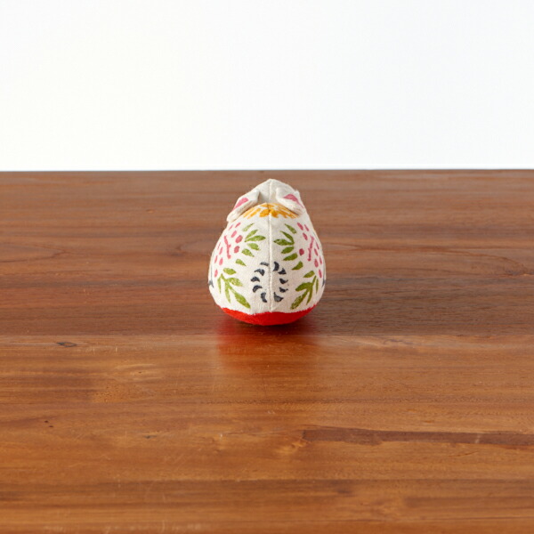 真工藝　木版手染めぬいぐるみ　干支シリーズ・仔　卯　うさぎ