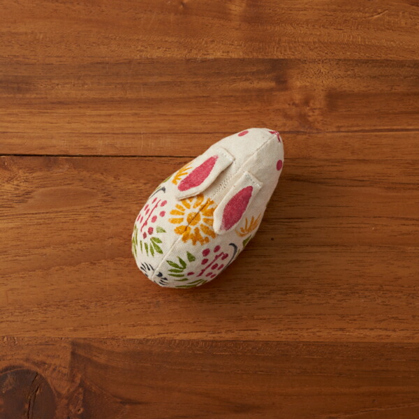 真工藝　木版手染めぬいぐるみ　干支シリーズ・仔　卯　うさぎ