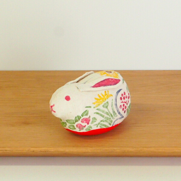 真工藝　木版手染めぬいぐるみ　干支シリーズ・親　卯　うさぎ