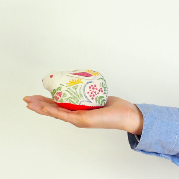 真工藝　木版手染めぬいぐるみ　干支シリーズ・親　卯　うさぎ