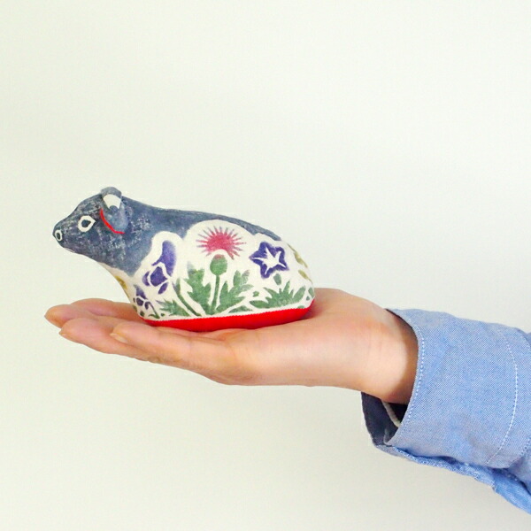 真工藝　木版手染めぬいぐるみ　干支シリーズ・親　丑　うし