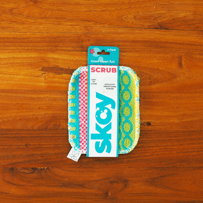 【いろはに千鳥でご紹介！】スコイ　スクラブ　2枚セット　天然コットンたわし　ミックスカラー　/　Skoy
