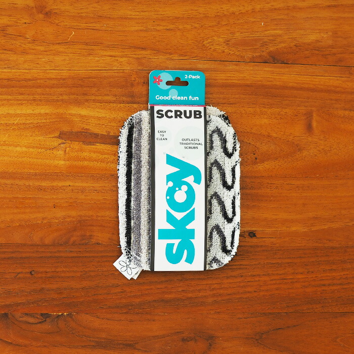 【いろはに千鳥でご紹介！】スコイ　スクラブ　2枚セット　天然コットンたわし　モノカラー　/　Skoy