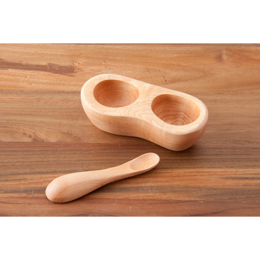 【送料無料】ソノベ　クラフト木の実　てのひら皿と食べさせスプーン　/　SONOBE