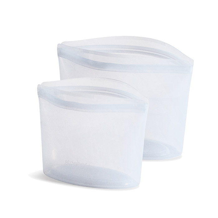 スタッシャー　シリコーンバッグ　ボウル2点セット（S、M）クリア　/　stasher