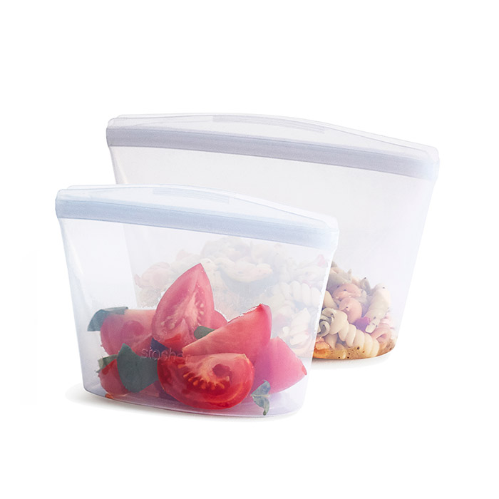 スタッシャー　シリコーンバッグ　ボウル2点セット（S、M）クリア　/　stasher