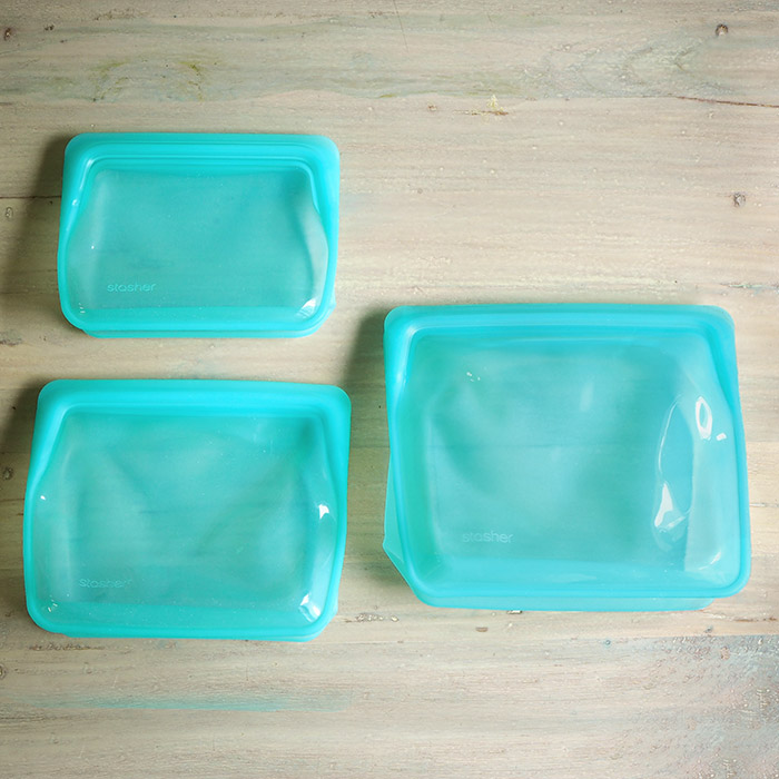 【取扱終了0813】■【送料無料】スタッシャー　シリコーンバッグ　スタンドアップセット　アクア　/　stasher