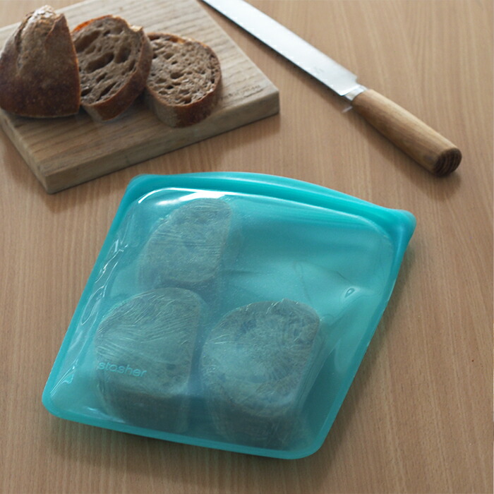 スタッシャー　シリコーンバッグ　EZクォート　アクア　/　stasher