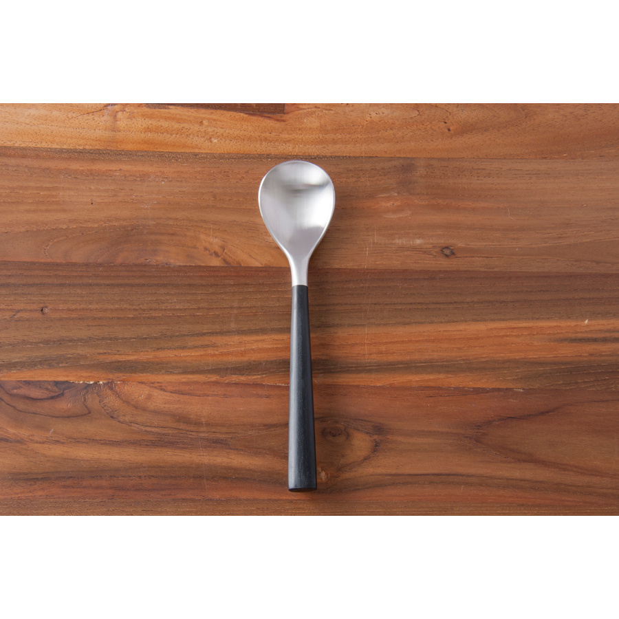 【取扱終了0923】柳宗理　黒柄カトラリー　デザートスプーン　/　Sori　Yanagi　※