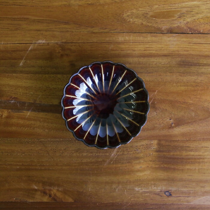 トウジキトンヤ　ぎやまん　3寸小鉢　漆　/　TOJIKI　TONYA