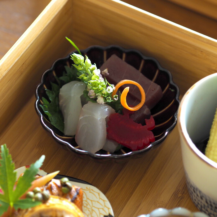 トウジキトンヤ　ぎやまん　3寸小鉢　漆　/　TOJIKI　TONYA